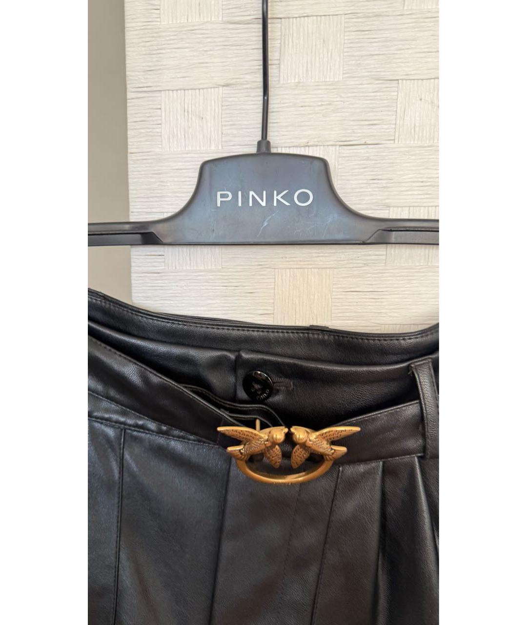 PINKO Черные полиуретановые шорты, фото 5