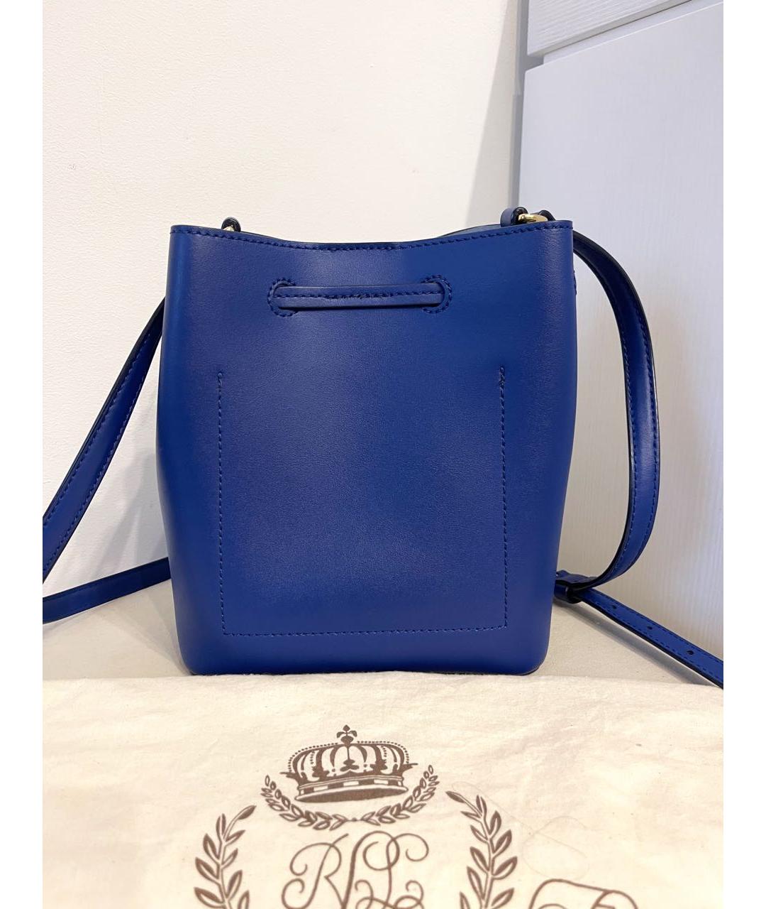 RALPH LAUREN Синяя кожаная сумка через плечо, фото 2