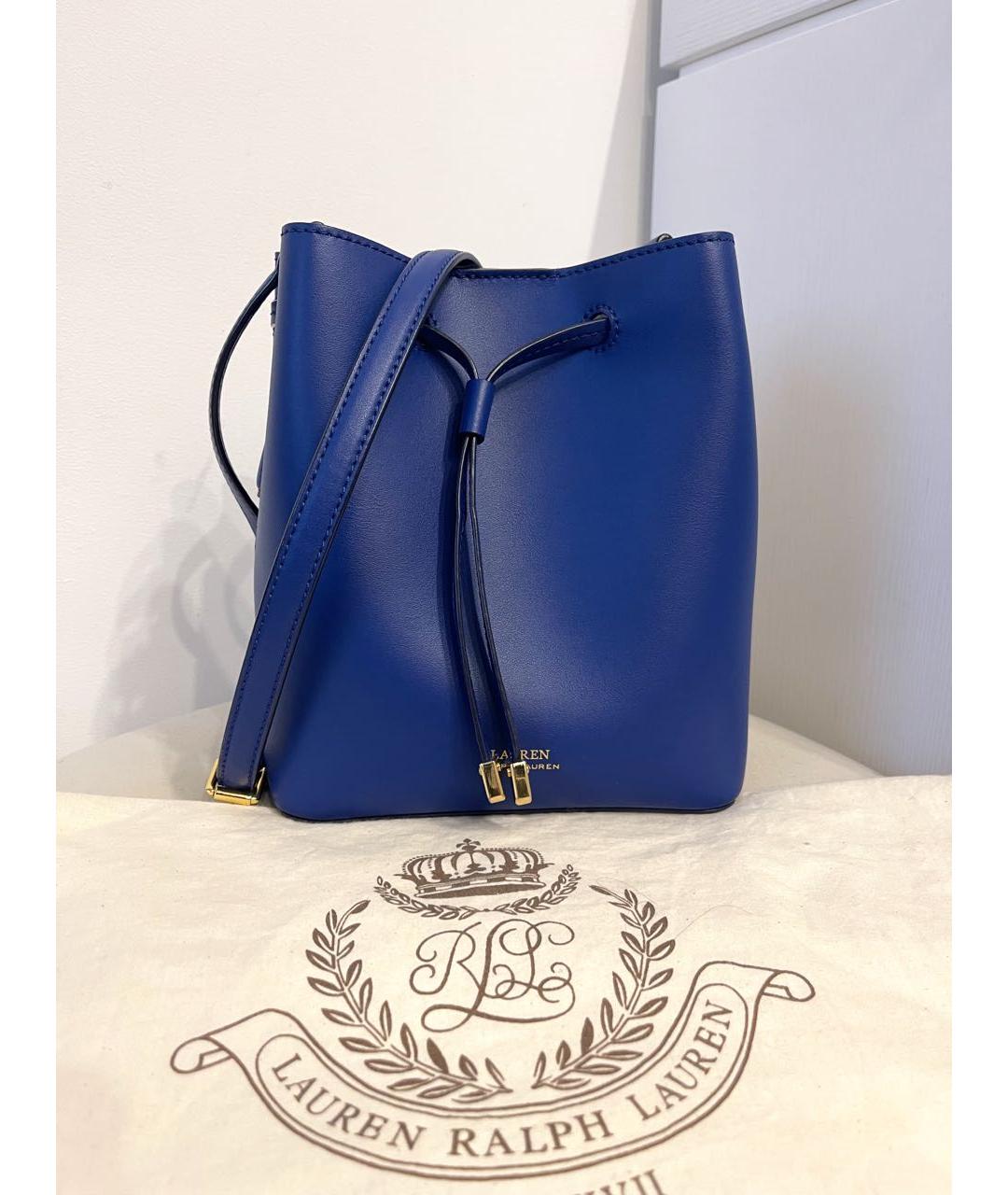 RALPH LAUREN Синяя кожаная сумка через плечо, фото 5
