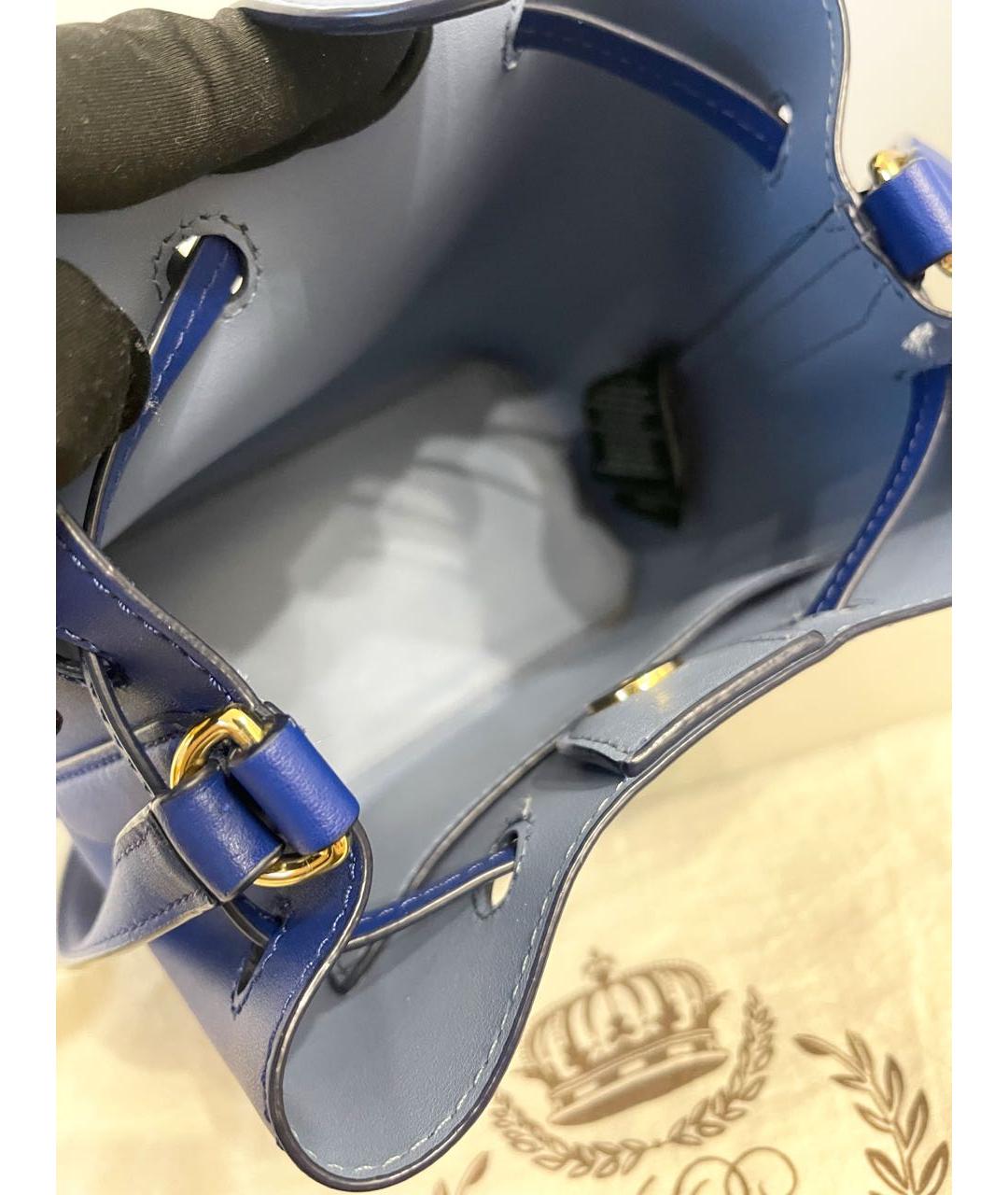 RALPH LAUREN Синяя кожаная сумка через плечо, фото 4