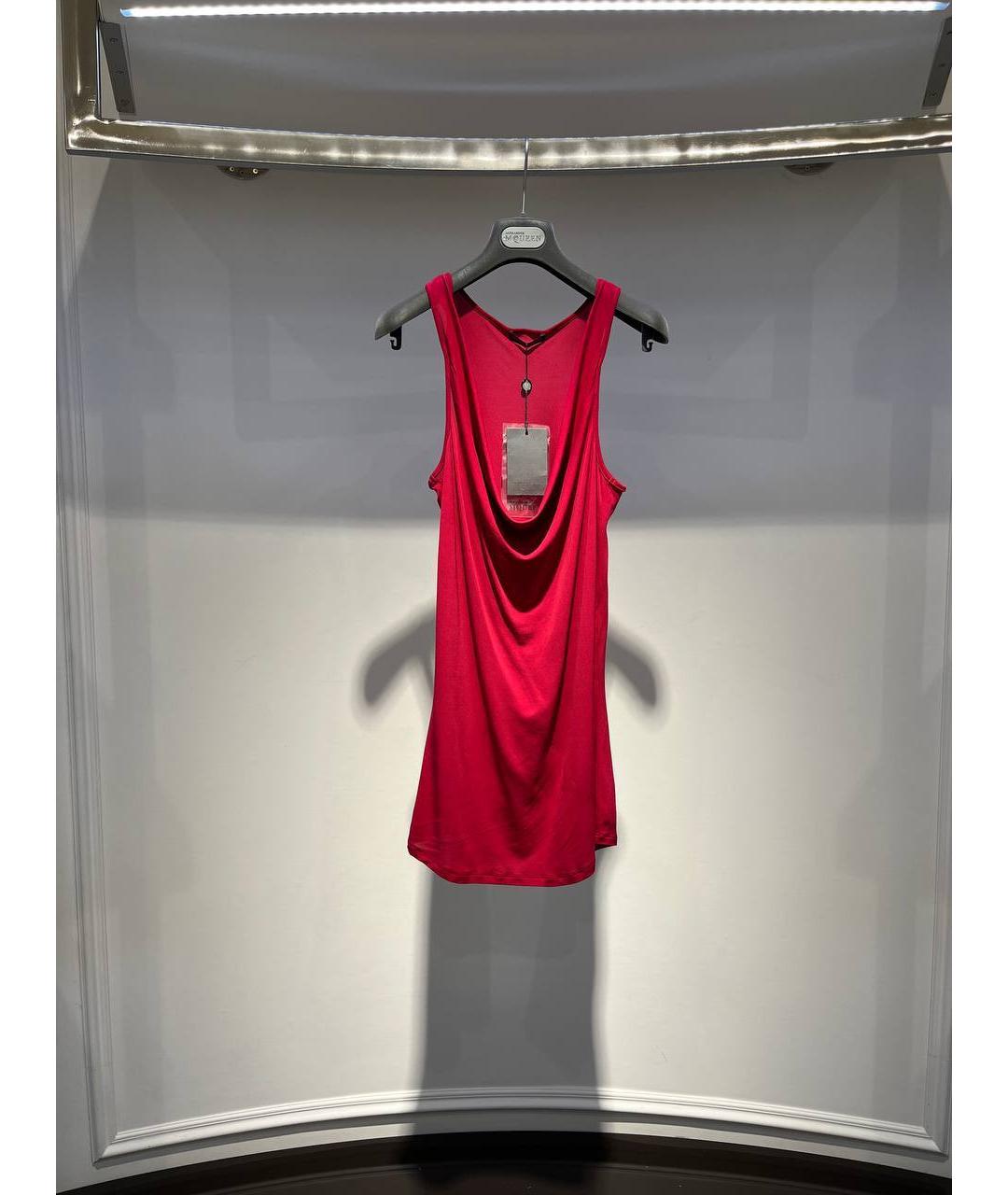 ALEXANDER MCQUEEN Красная вискозная майка, фото 4