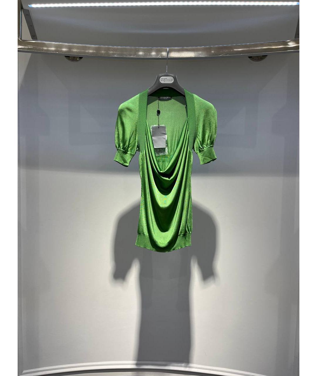 ALEXANDER MCQUEEN Зеленый вискозный джемпер / свитер, фото 4