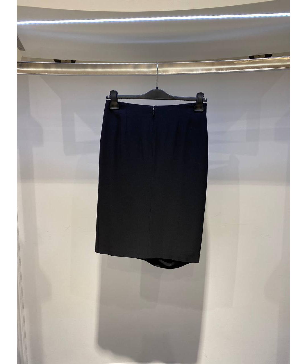 ALEXANDER MCQUEEN Черная ацетатная юбка миди, фото 3