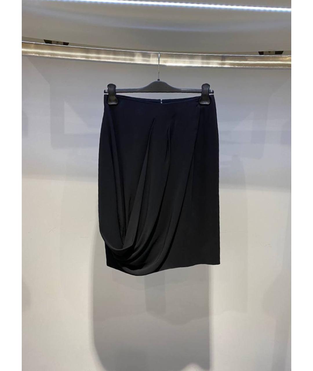 ALEXANDER MCQUEEN Черная ацетатная юбка миди, фото 4