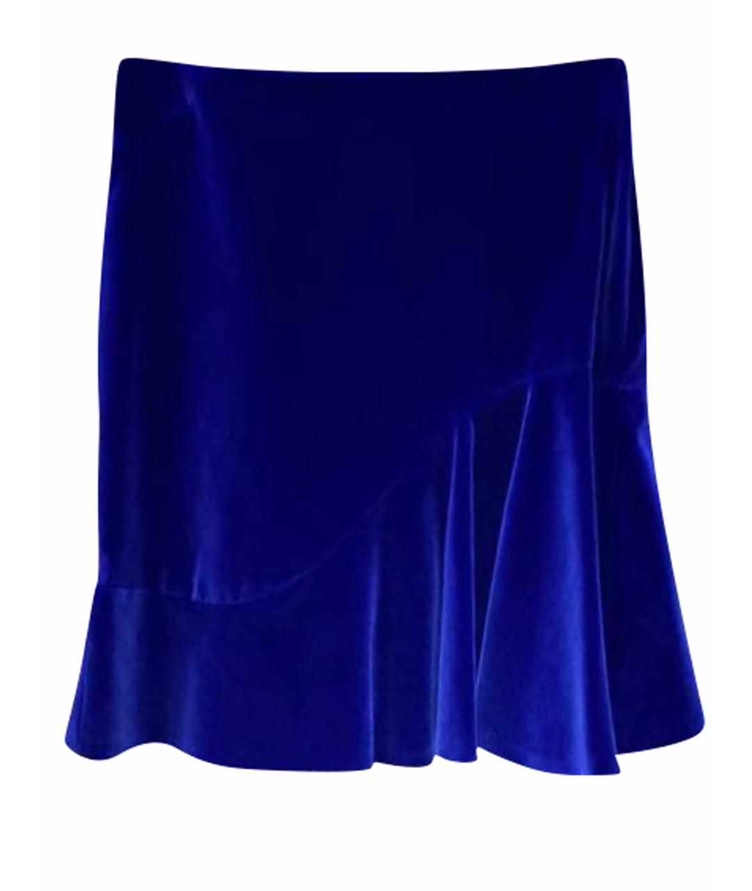 ALEXANDER MCQUEEN Синяя хлопковая юбка мини, фото 1