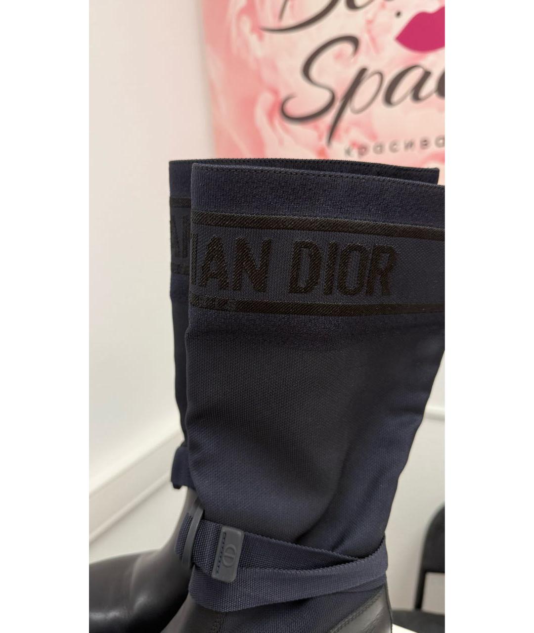 CHRISTIAN DIOR Черные текстильные сапоги, фото 4