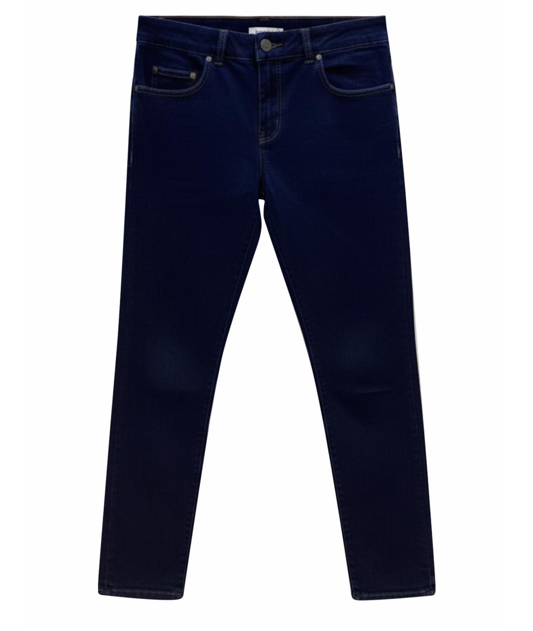 ALEXANDER MCQUEEN Темно-синие хлопковые прямые джинсы, фото 1