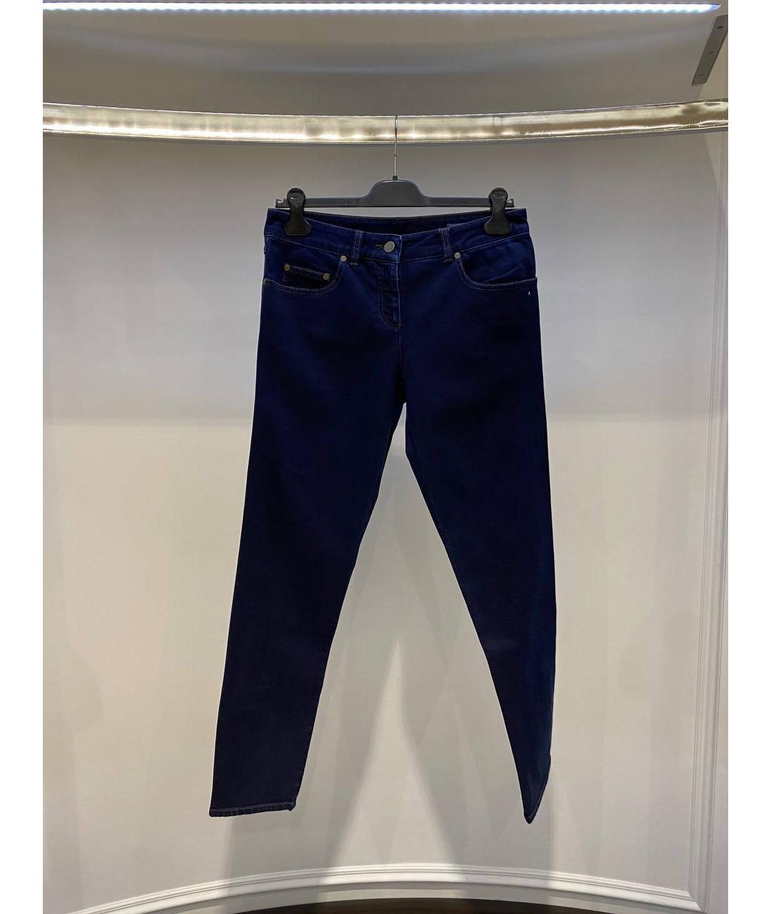 ALEXANDER MCQUEEN Темно-синие хлопковые прямые джинсы, фото 4