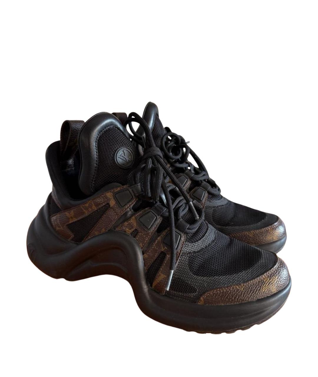 LOUIS VUITTON Коричневые текстильные кроссовки, фото 1