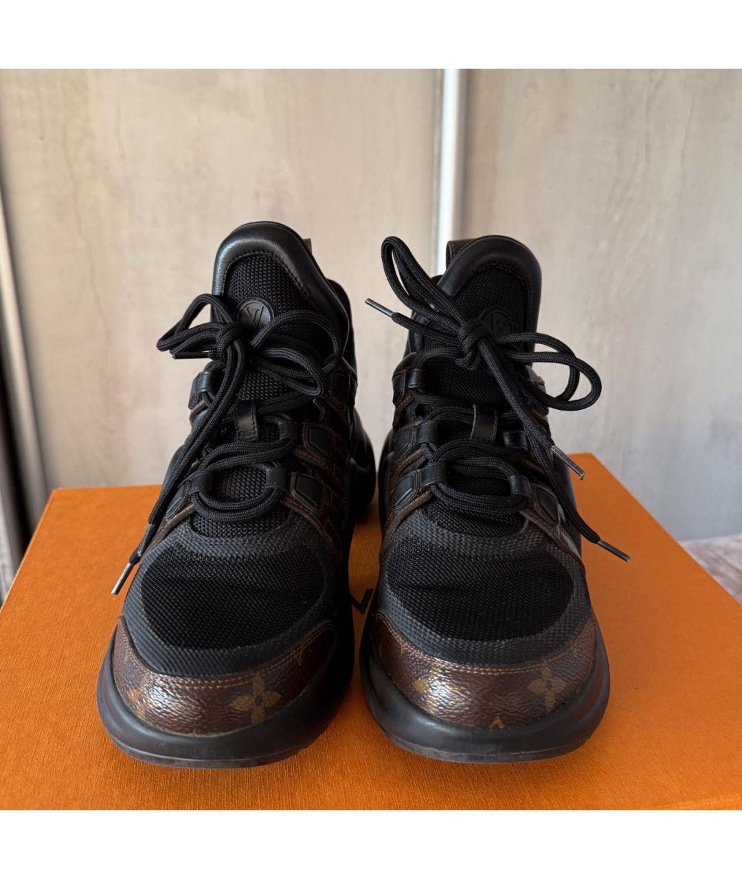 LOUIS VUITTON Коричневые текстильные кроссовки, фото 6