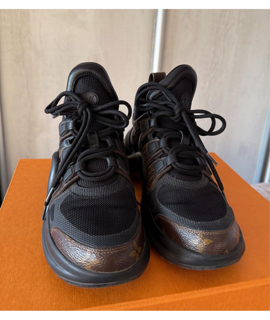 LOUIS VUITTON Коричневые текстильные кроссовки, фото 3