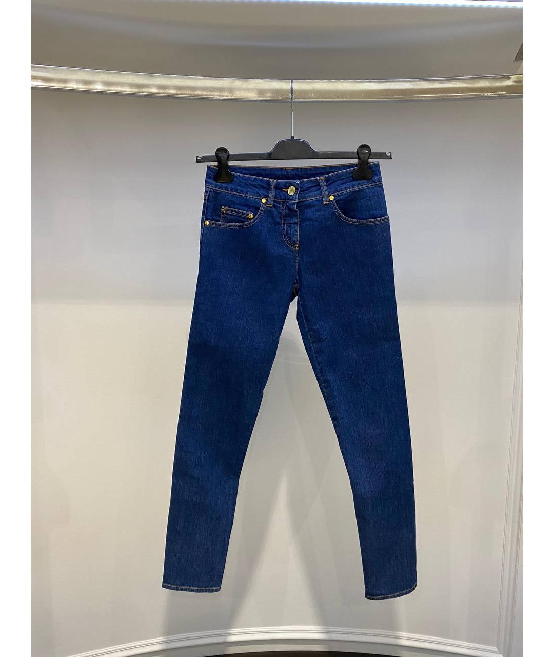 ALEXANDER MCQUEEN Синие хлопковые прямые джинсы, фото 4