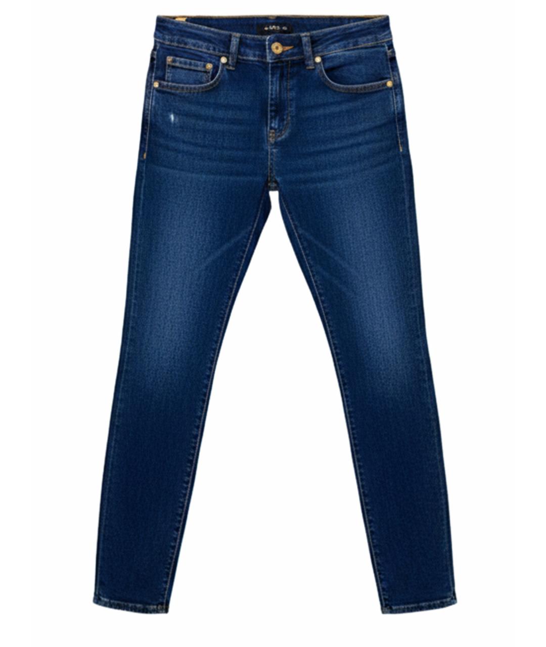 ALEXANDER MCQUEEN Синие хлопковые прямые джинсы, фото 1