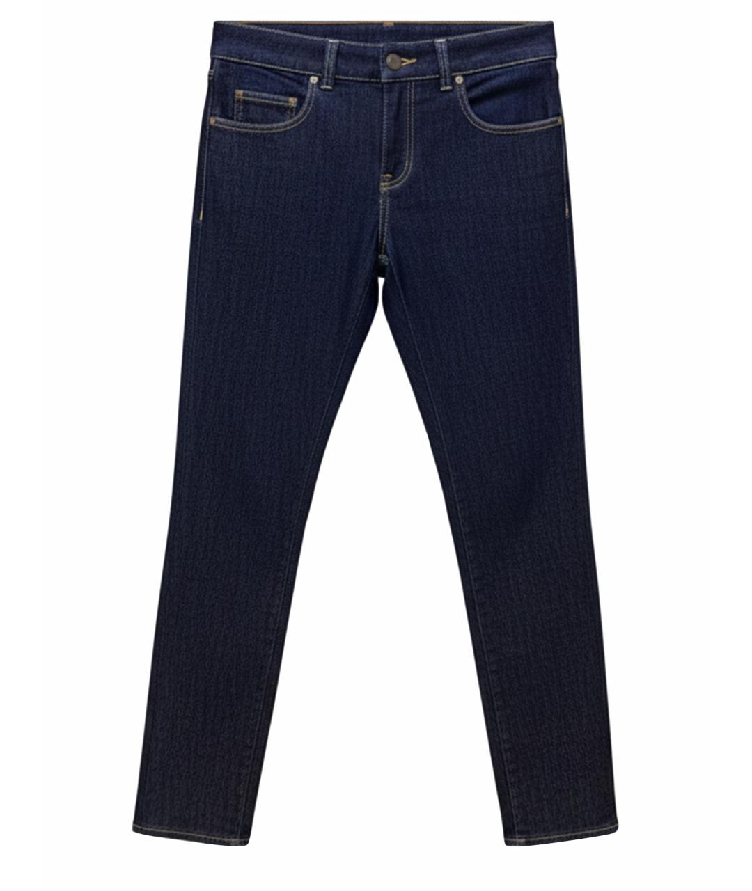 ALEXANDER MCQUEEN Синие хлопковые прямые джинсы, фото 1