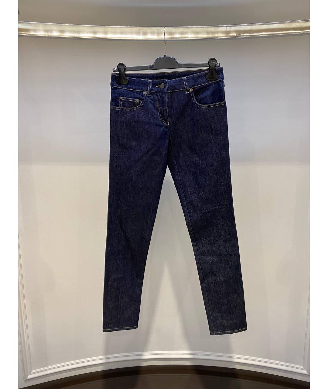 ALEXANDER MCQUEEN Синие хлопковые прямые джинсы, фото 4