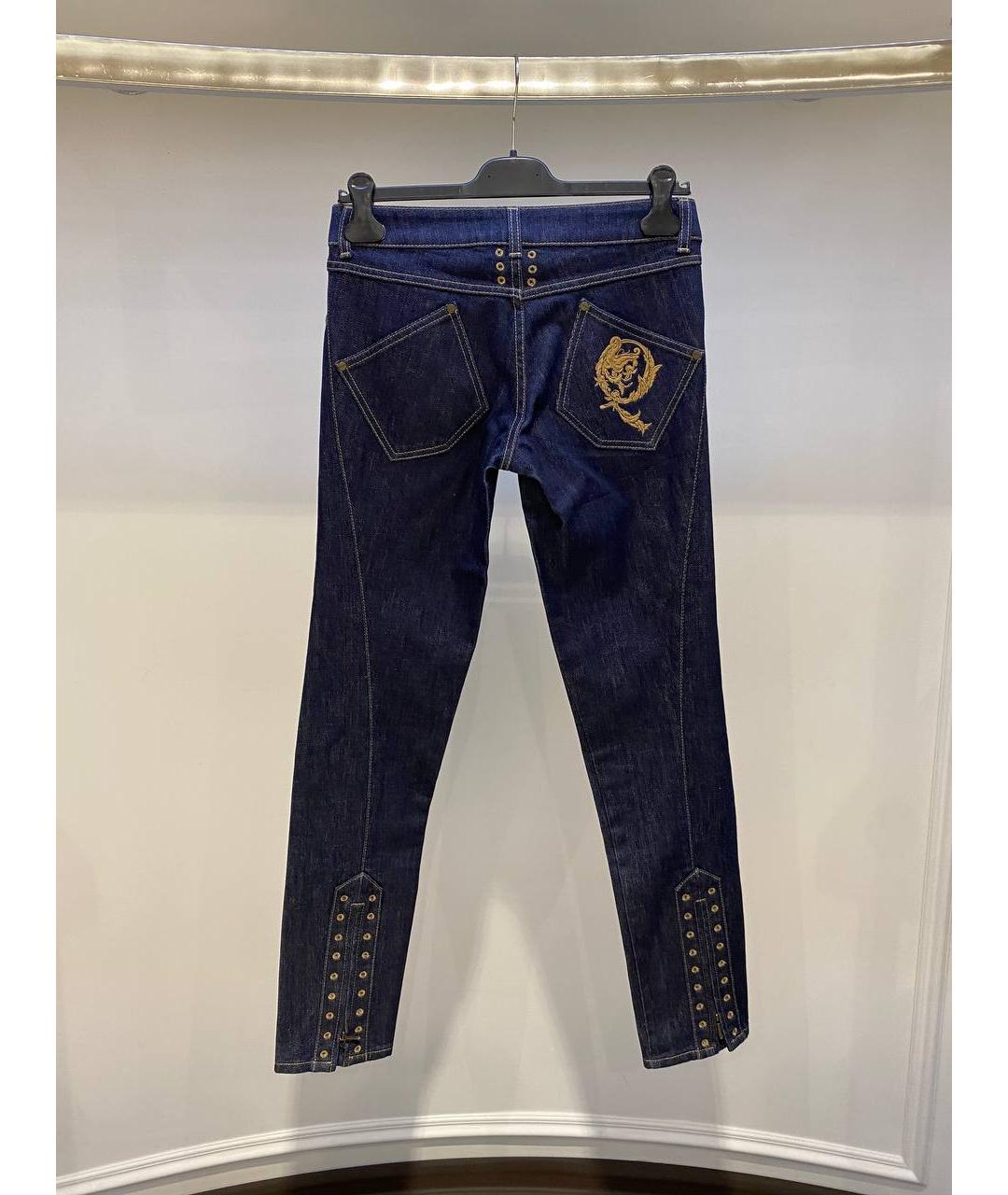 ALEXANDER MCQUEEN Синие хлопковые прямые джинсы, фото 3