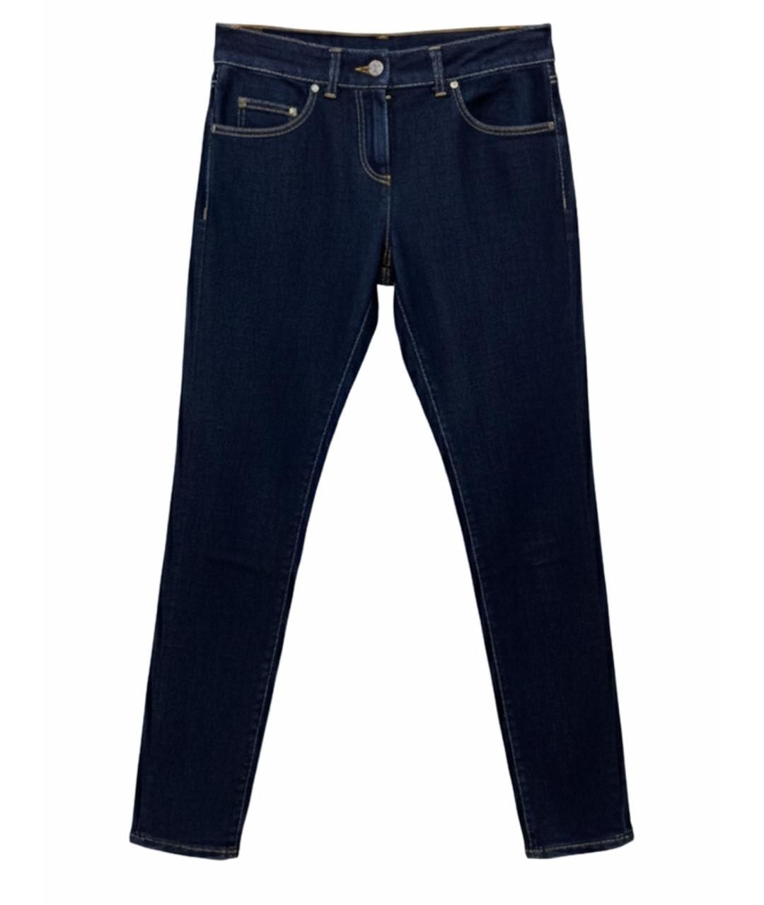 ALEXANDER MCQUEEN Синие хлопковые прямые джинсы, фото 1