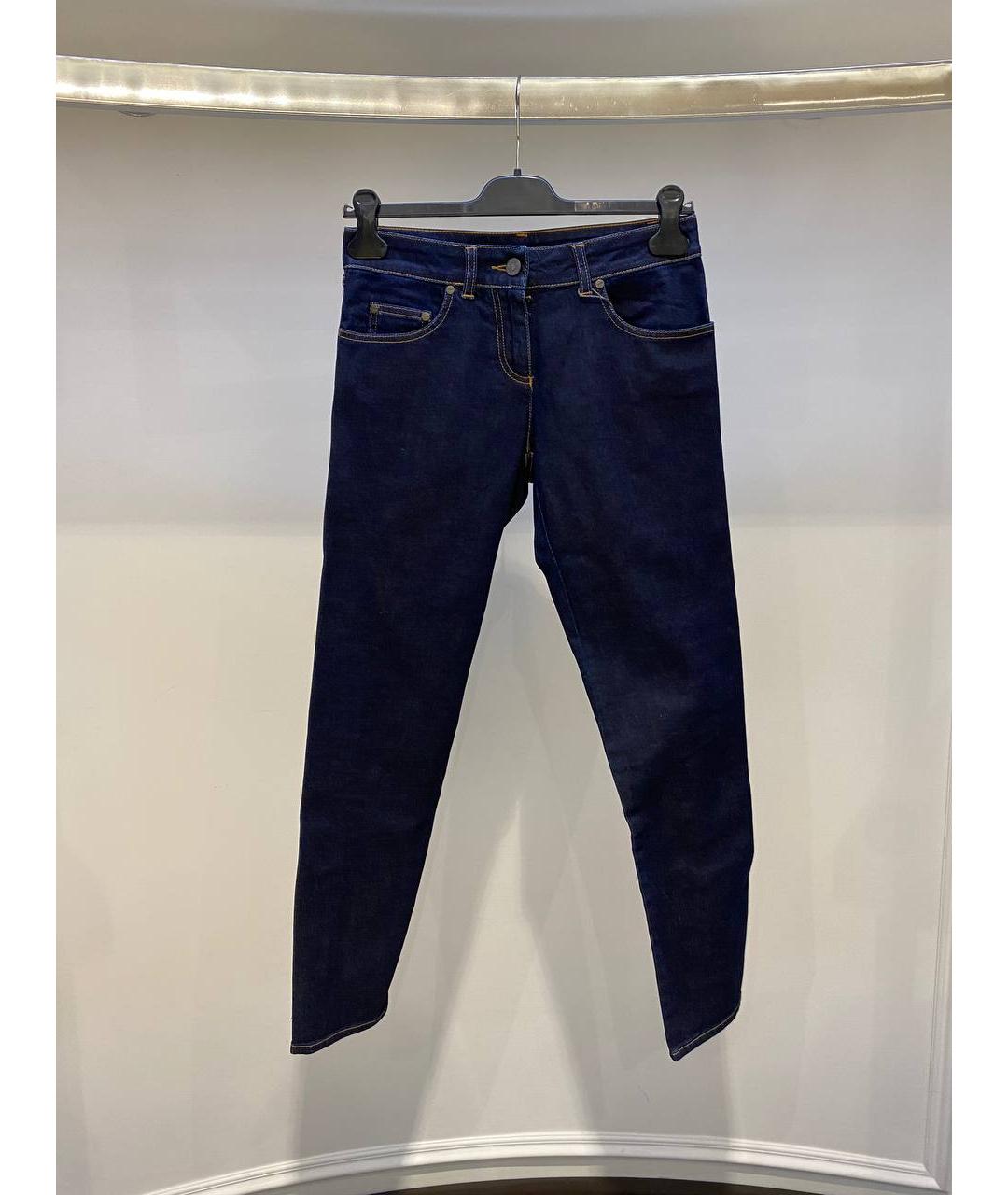 ALEXANDER MCQUEEN Синие хлопковые прямые джинсы, фото 4