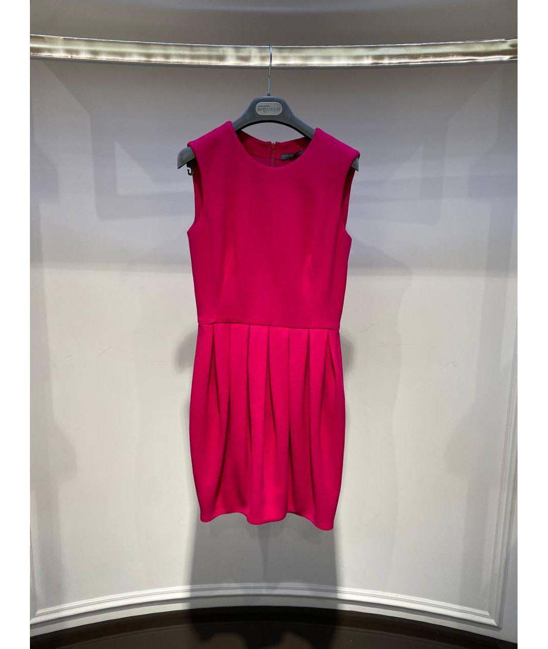 ALEXANDER MCQUEEN Красное шерстяное коктейльное платье, фото 4