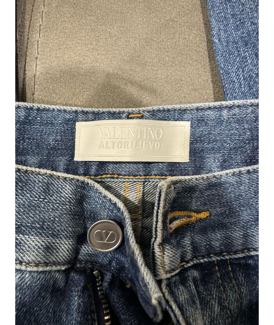 VALENTINO Синие хлопковые прямые джинсы, фото 3