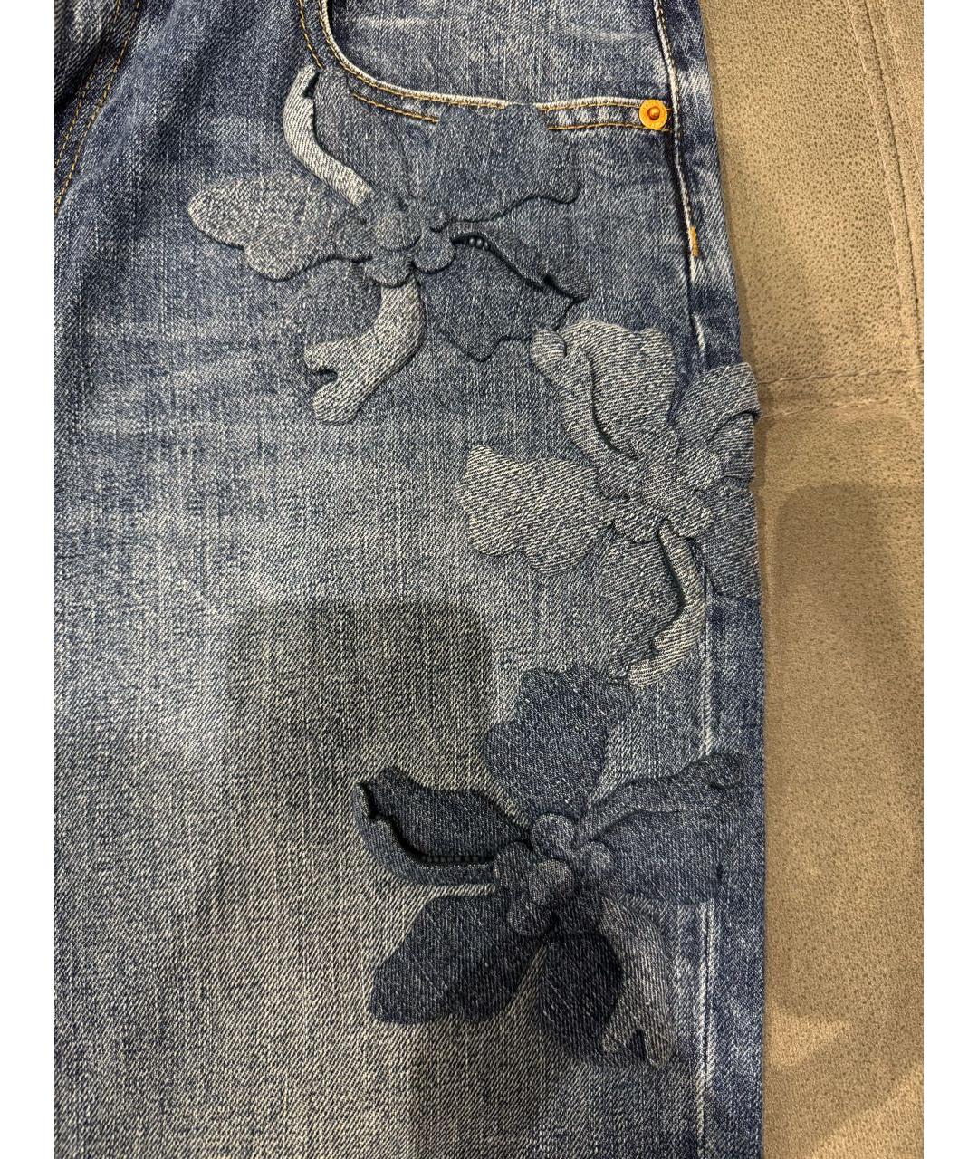 VALENTINO Синие хлопковые прямые джинсы, фото 4