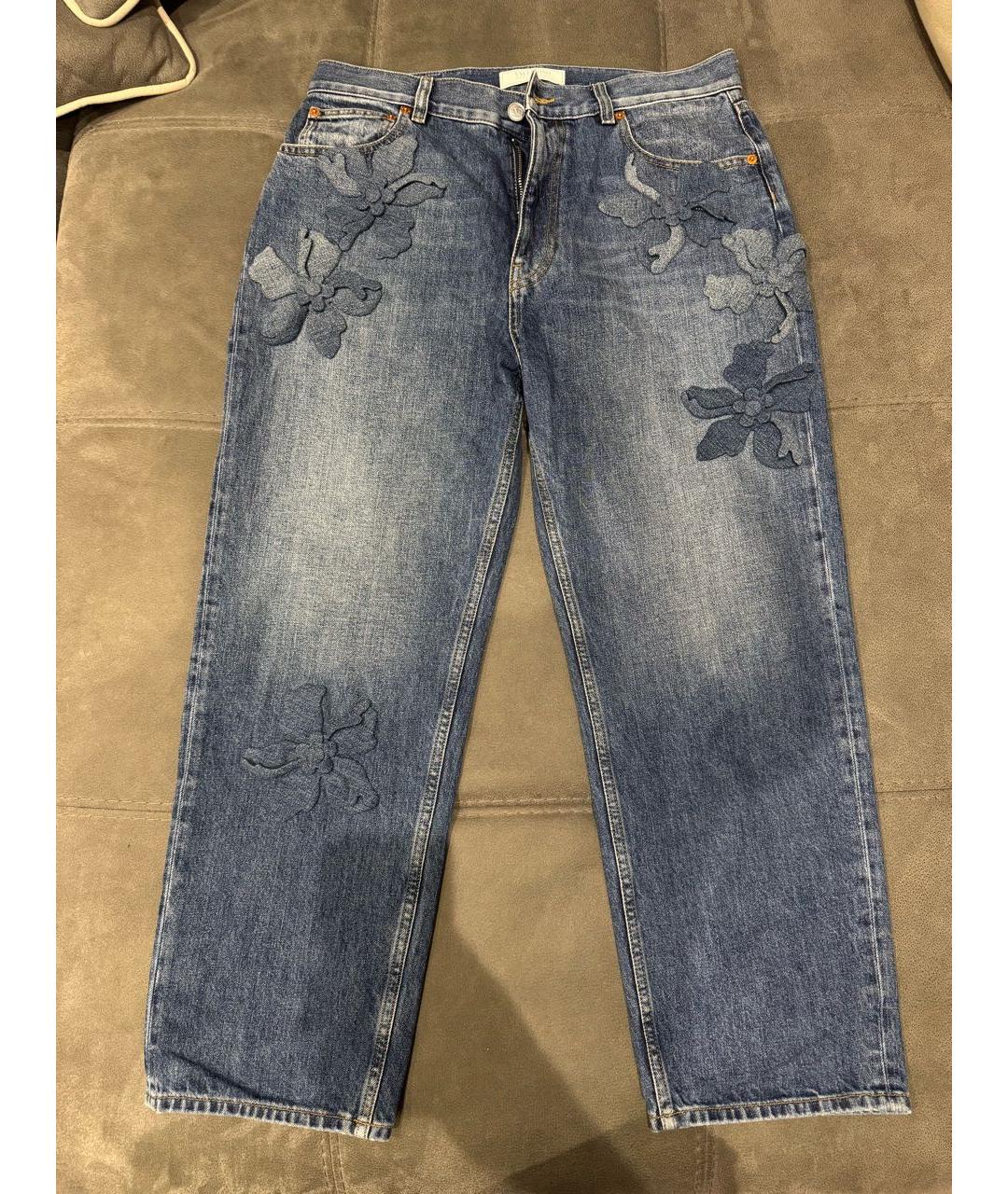 VALENTINO Синие хлопковые прямые джинсы, фото 7