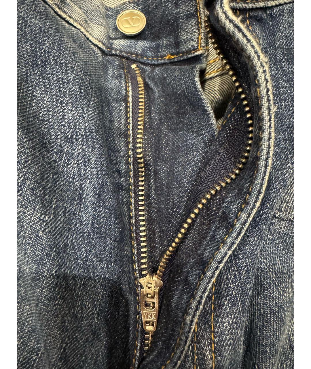 VALENTINO Синие хлопковые прямые джинсы, фото 6