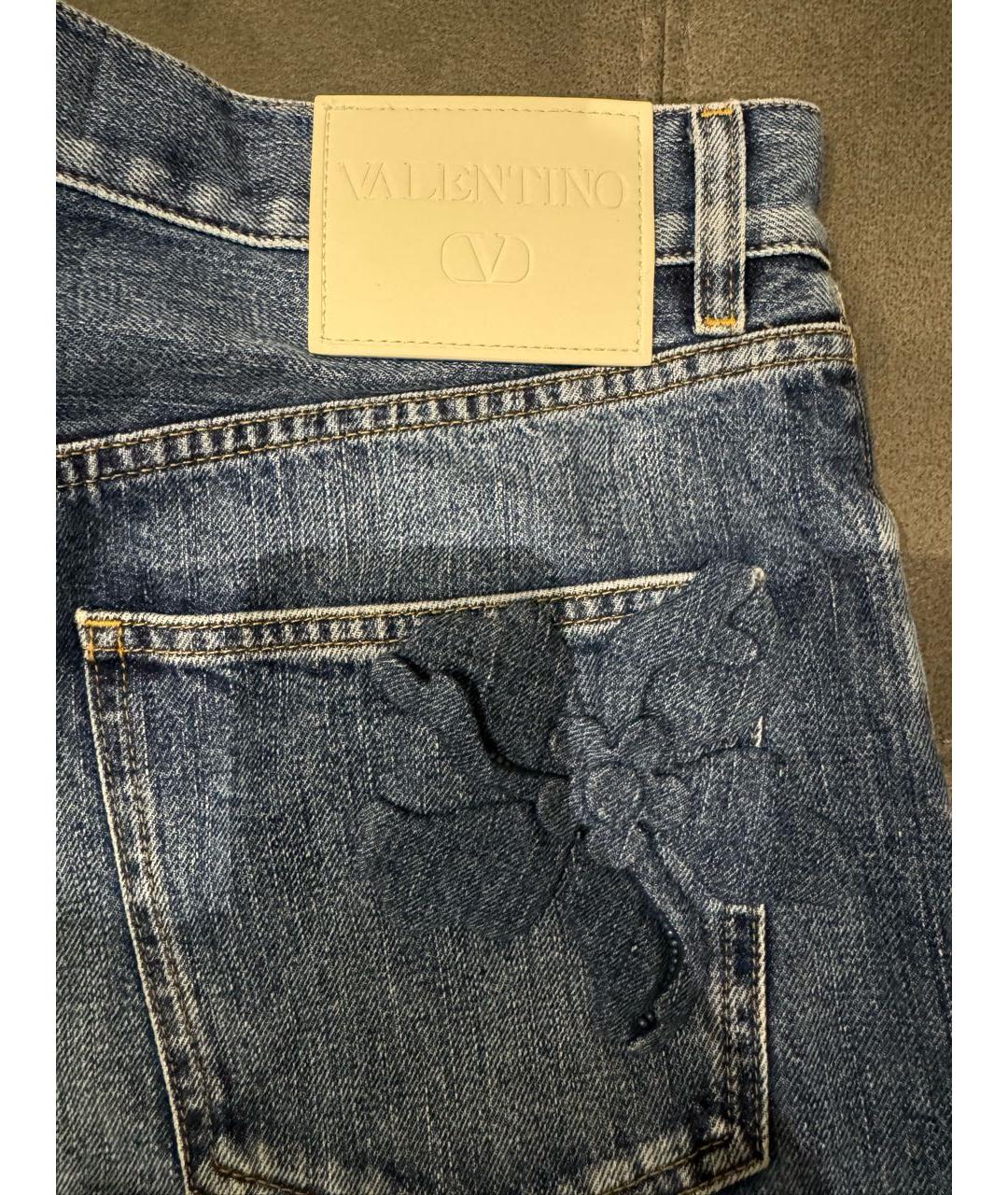 VALENTINO Синие хлопковые прямые джинсы, фото 5