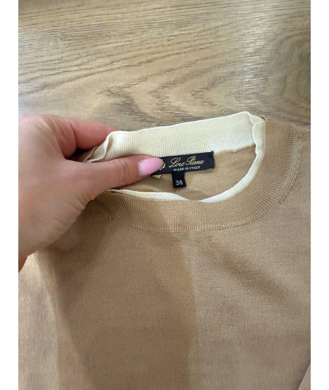 LORO PIANA Бежевая майка, фото 3
