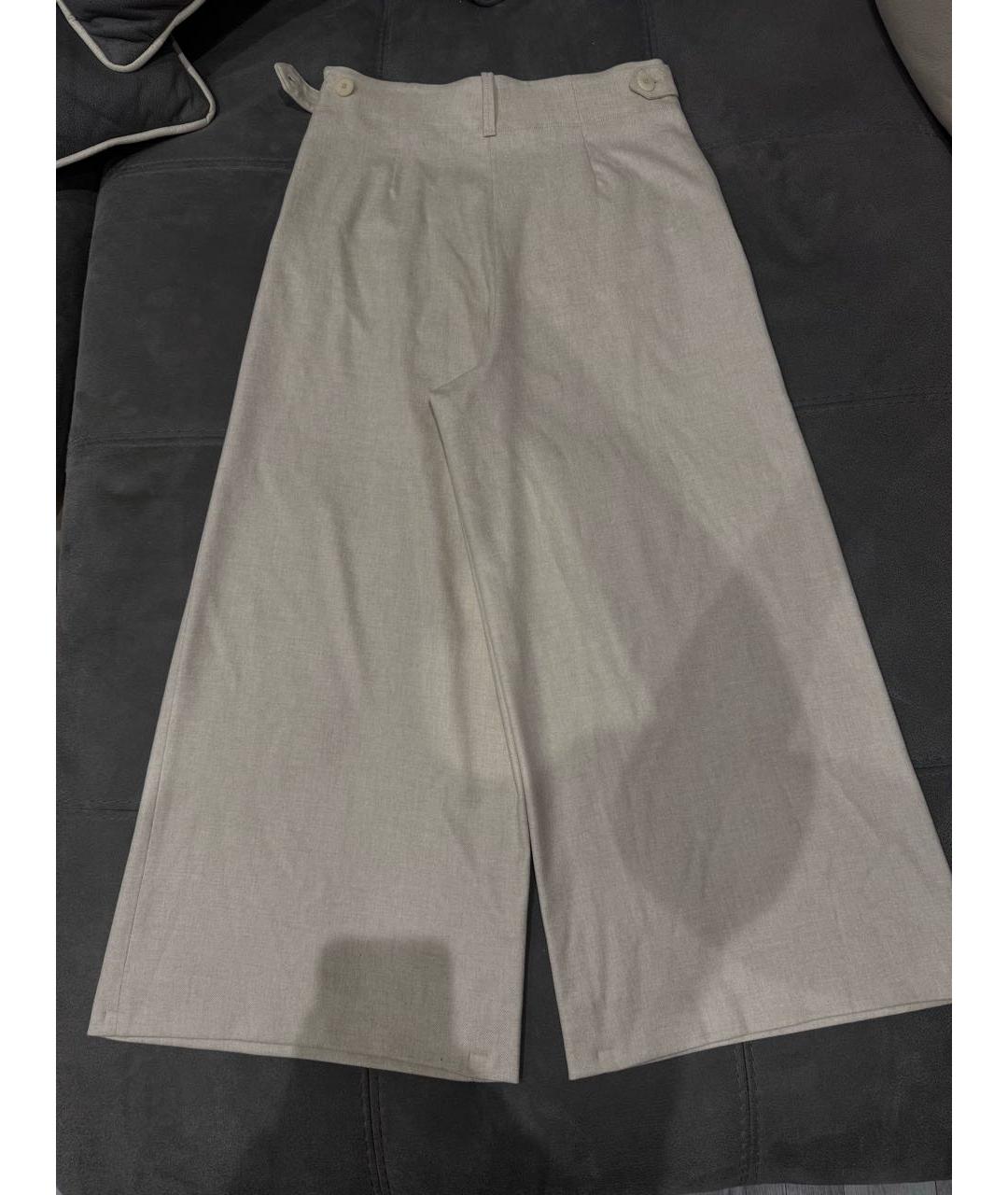 LORO PIANA Бежевые кашемировые брюки широкие, фото 2