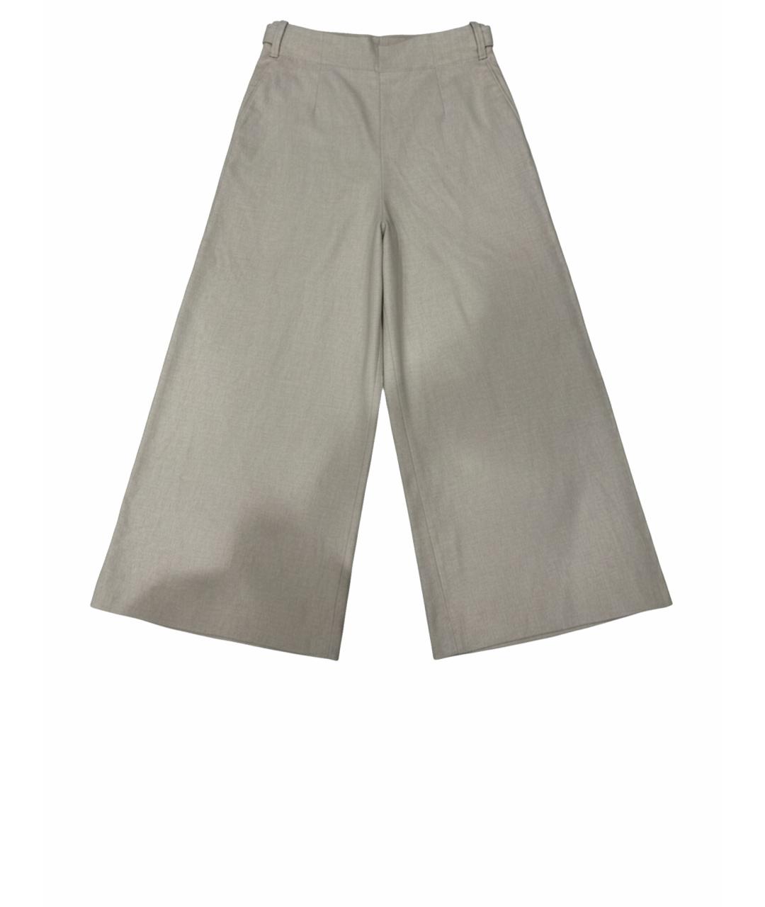 LORO PIANA Бежевые кашемировые брюки широкие, фото 1