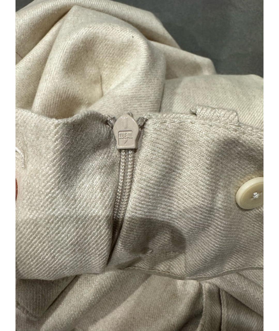 LORO PIANA Бежевые кашемировые брюки широкие, фото 7