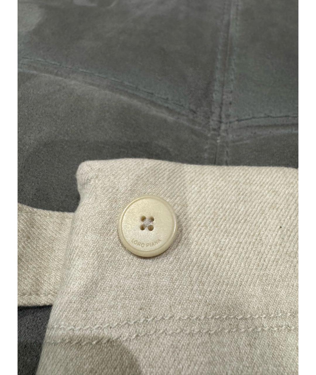 LORO PIANA Бежевые кашемировые брюки широкие, фото 4