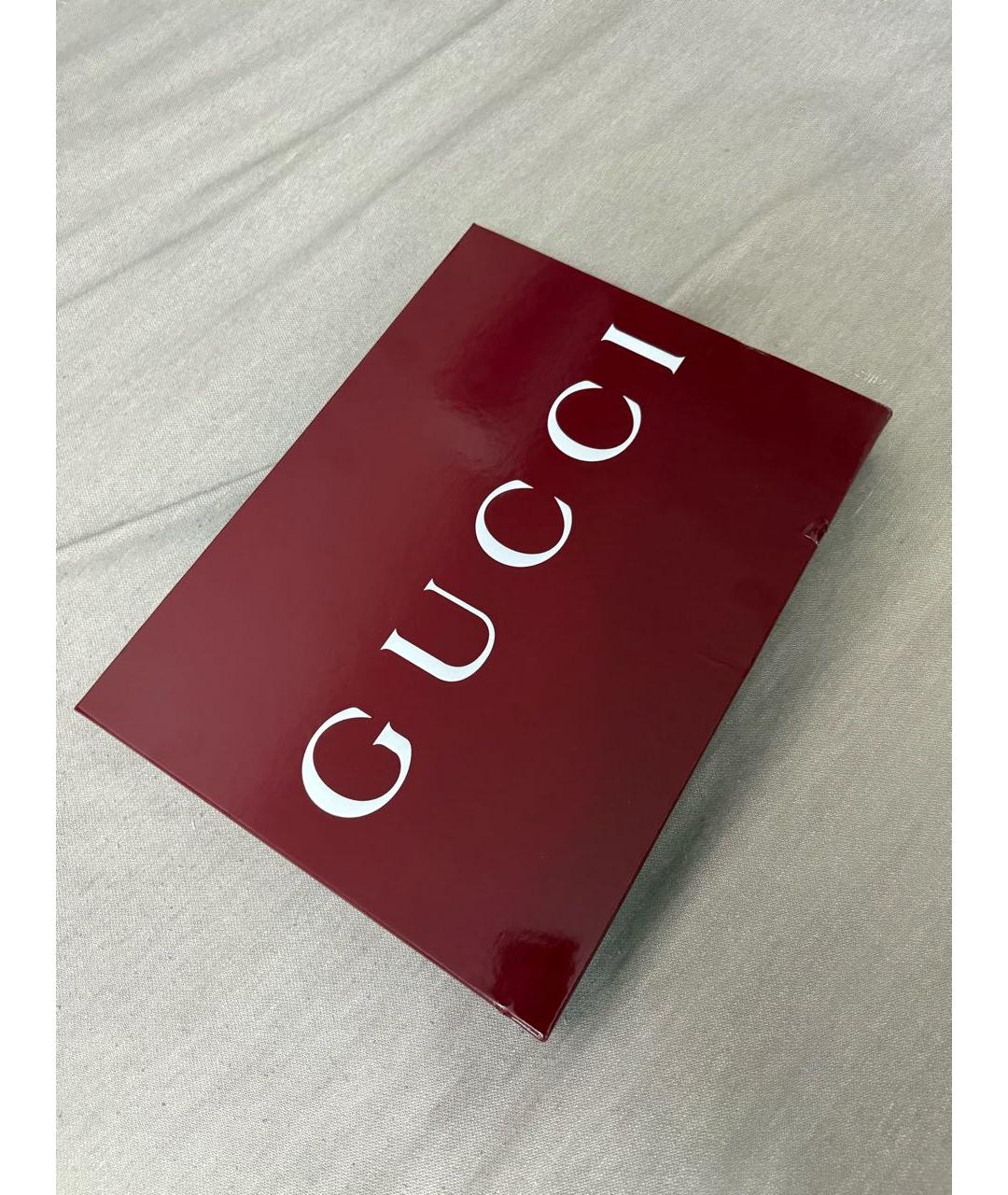 GUCCI Коричневый шерстяной шарф, фото 8