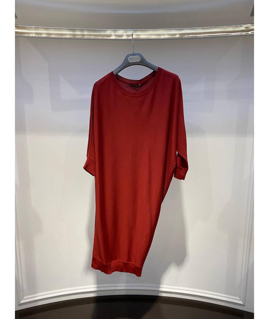 ALEXANDER MCQUEEN Красное шерстяное коктейльное платье, фото 2