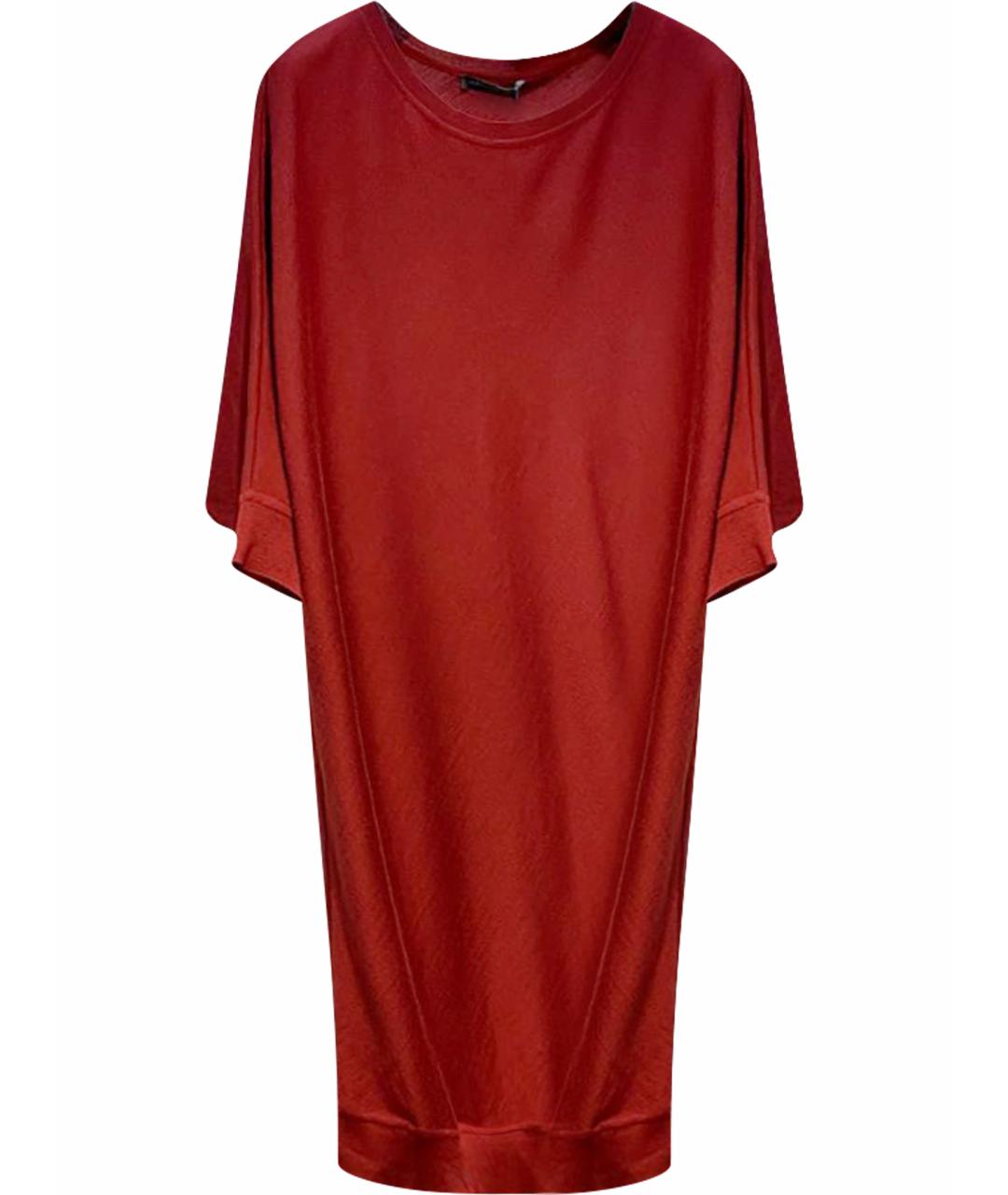 ALEXANDER MCQUEEN Красное шерстяное коктейльное платье, фото 1