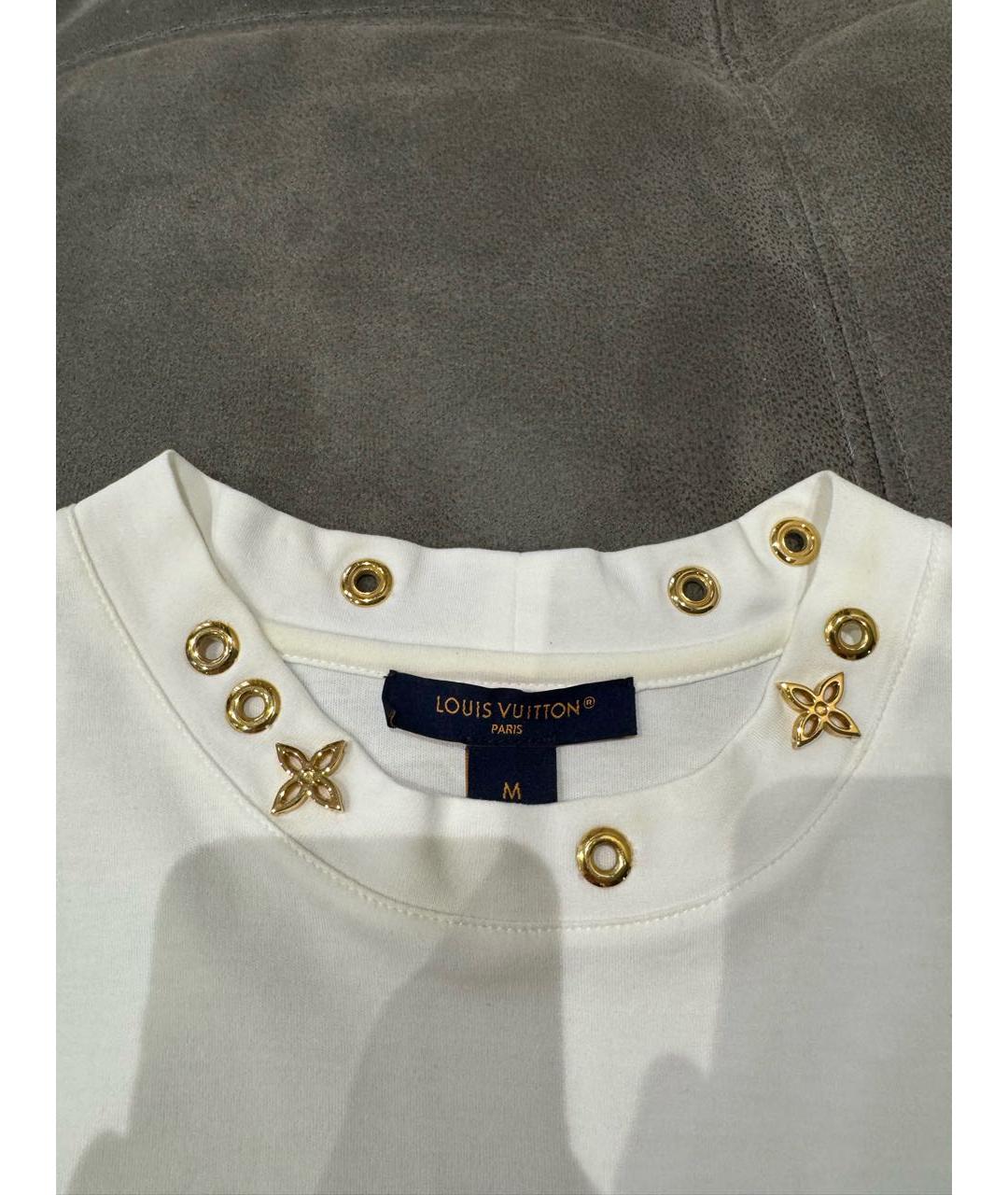 LOUIS VUITTON Бежевая хлопковая футболка, фото 3