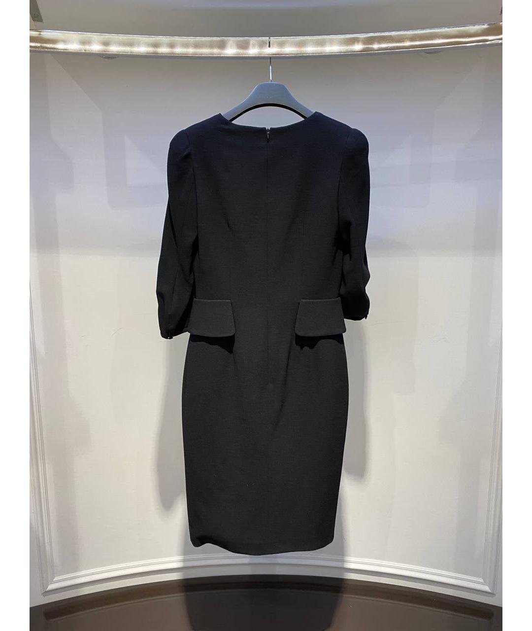 ALEXANDER MCQUEEN Черное шерстяное коктейльное платье, фото 3