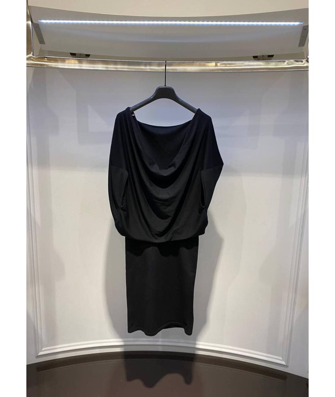 ALEXANDER MCQUEEN Черное шерстяное коктейльное платье, фото 3