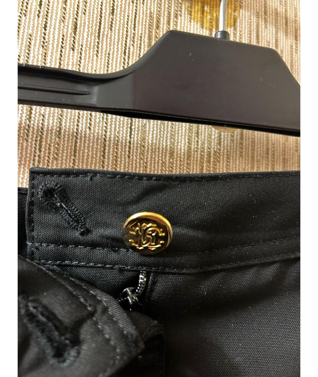 ROBERTO CAVALLI Черная шерстяная юбка мини, фото 4