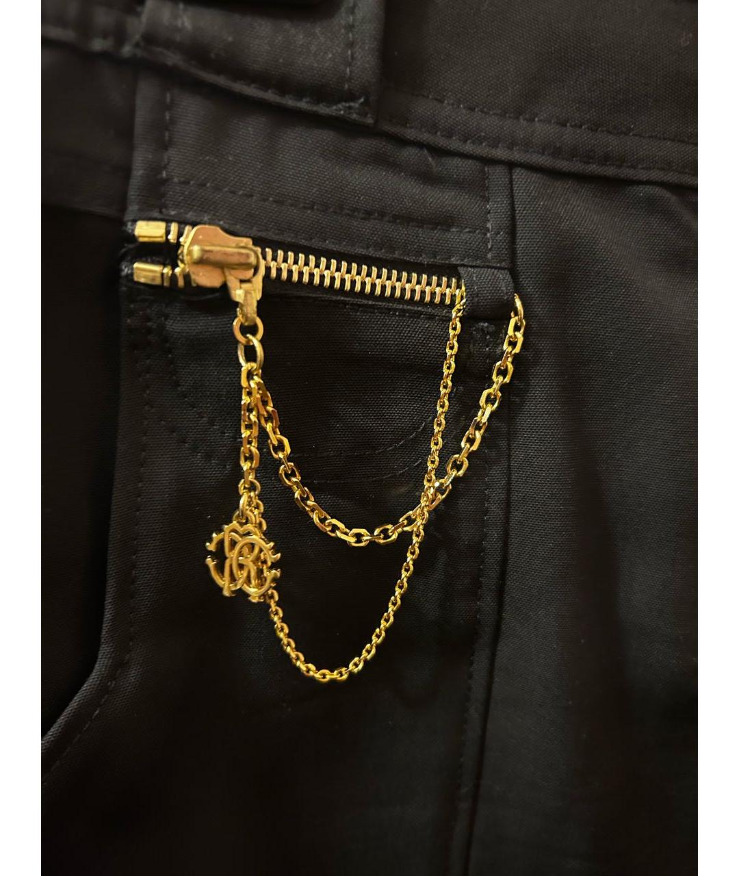 ROBERTO CAVALLI Черная шерстяная юбка мини, фото 5