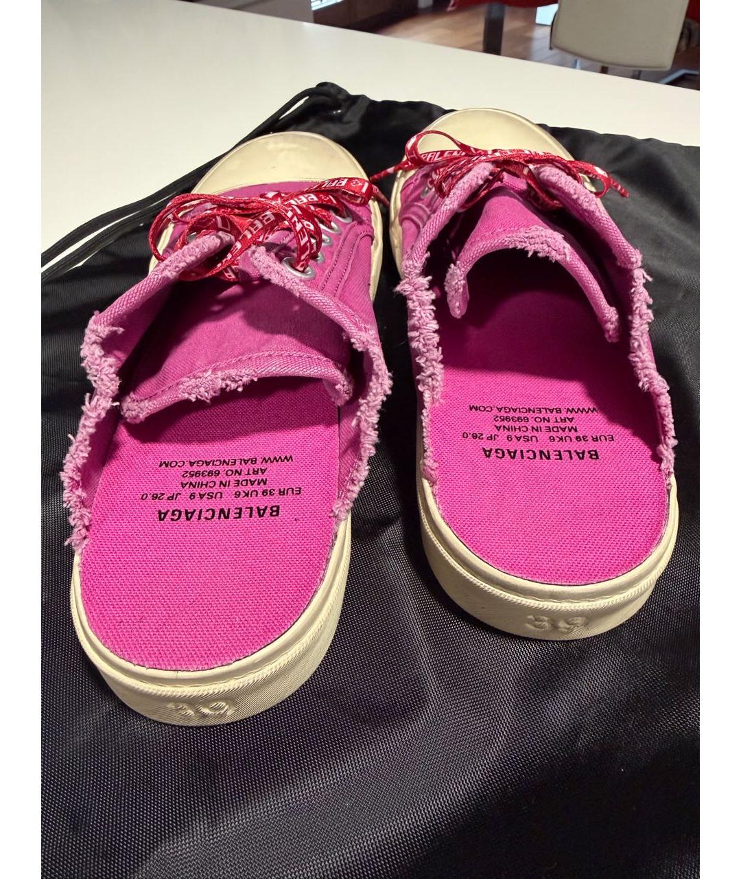 BALENCIAGA Фуксия текстильные кеды, фото 2