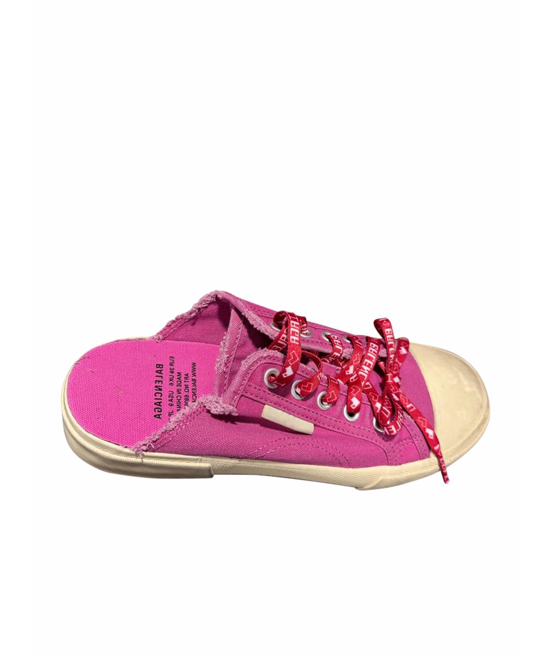 BALENCIAGA Фуксия текстильные кеды, фото 1