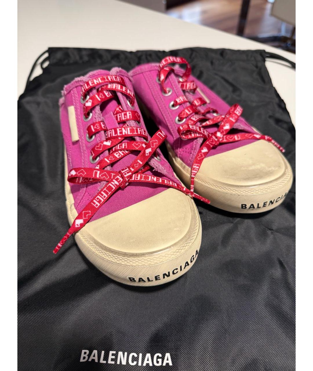 BALENCIAGA Фуксия текстильные кеды, фото 5