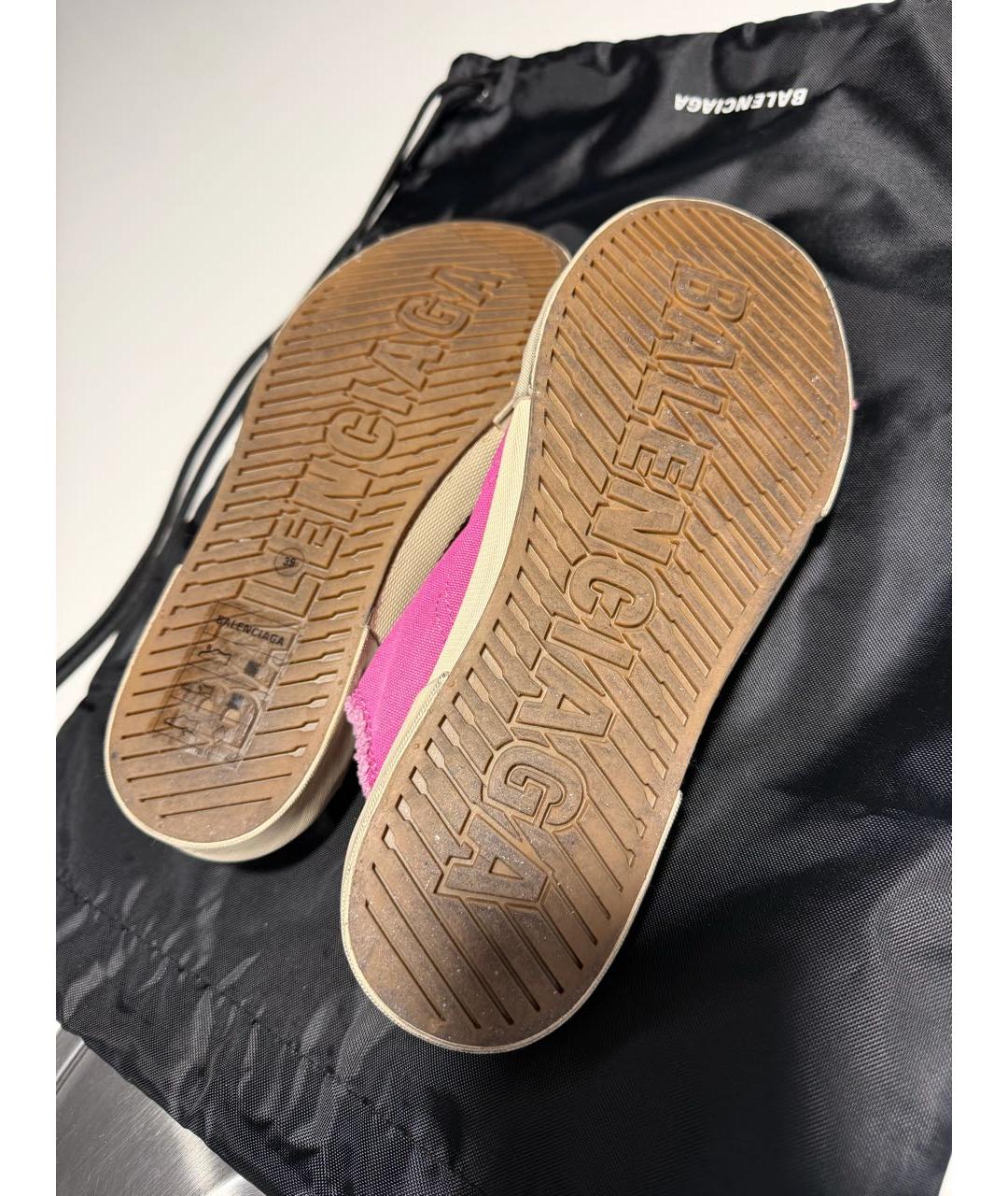 BALENCIAGA Фуксия текстильные кеды, фото 6