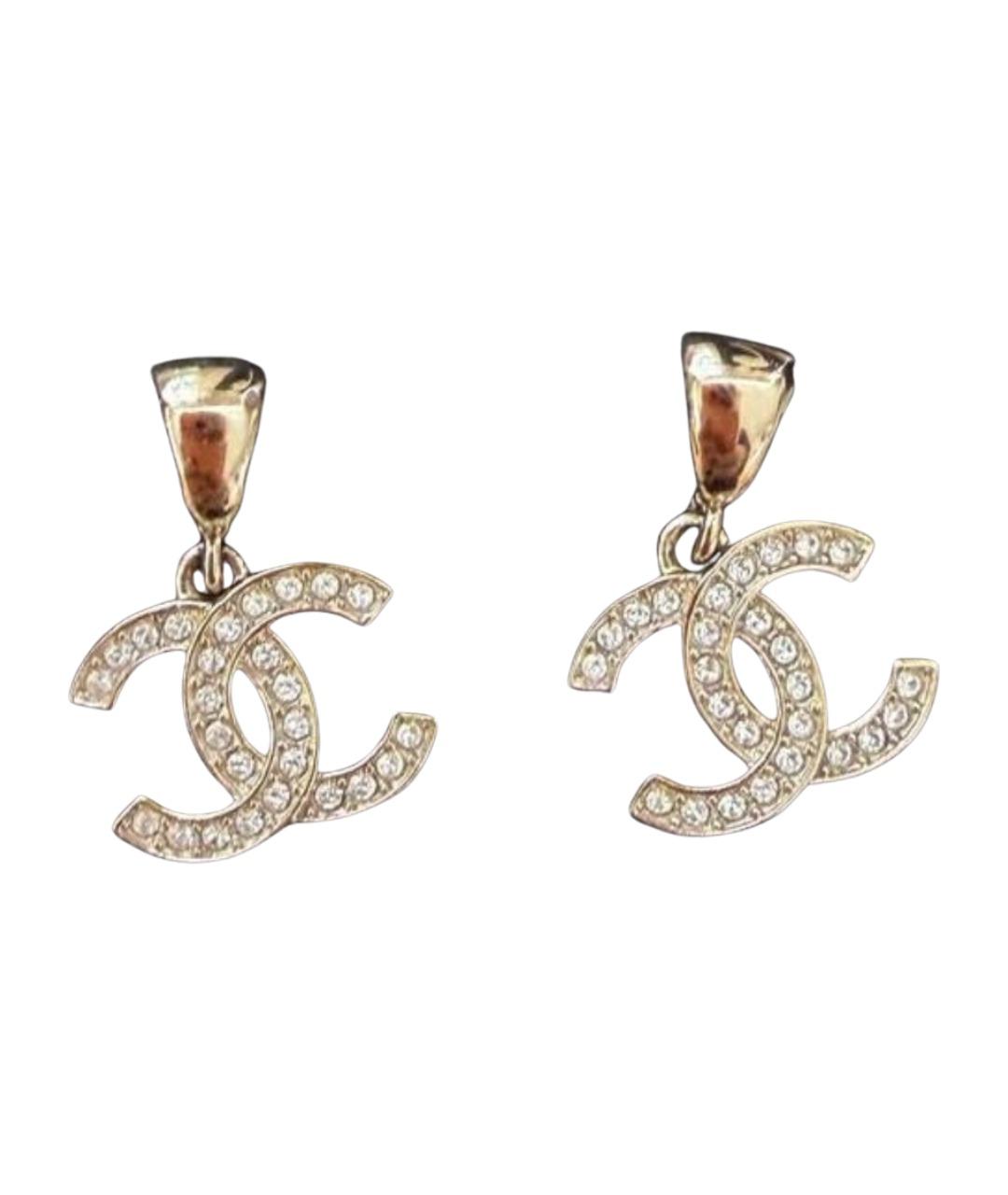 CHANEL Золотые металлические серьги, фото 1