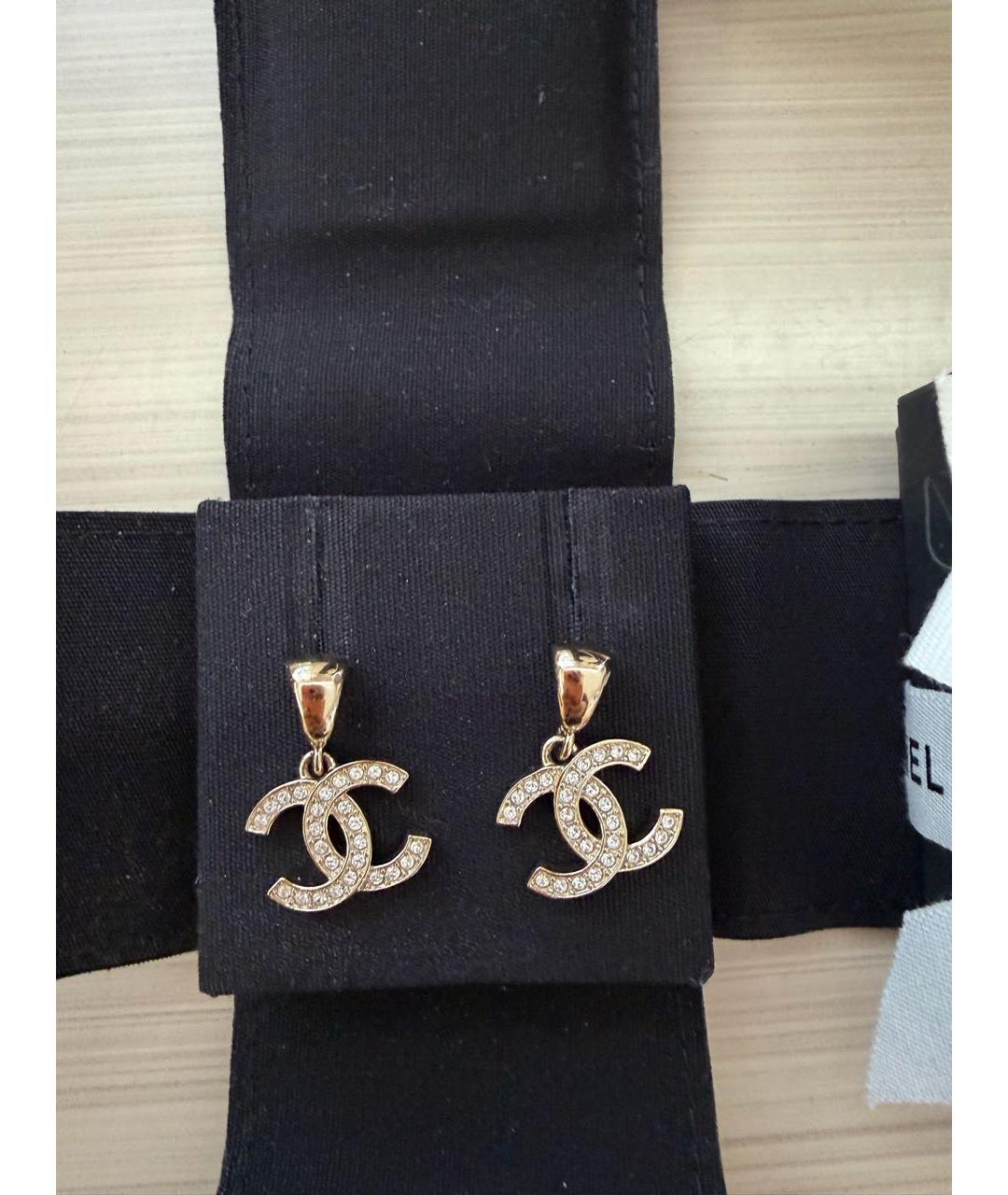 CHANEL Золотые металлические серьги, фото 5