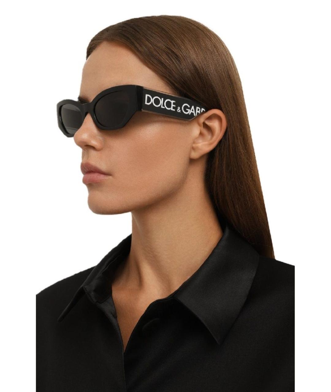 DOLCE&GABBANA Черные пластиковые солнцезащитные очки, фото 6