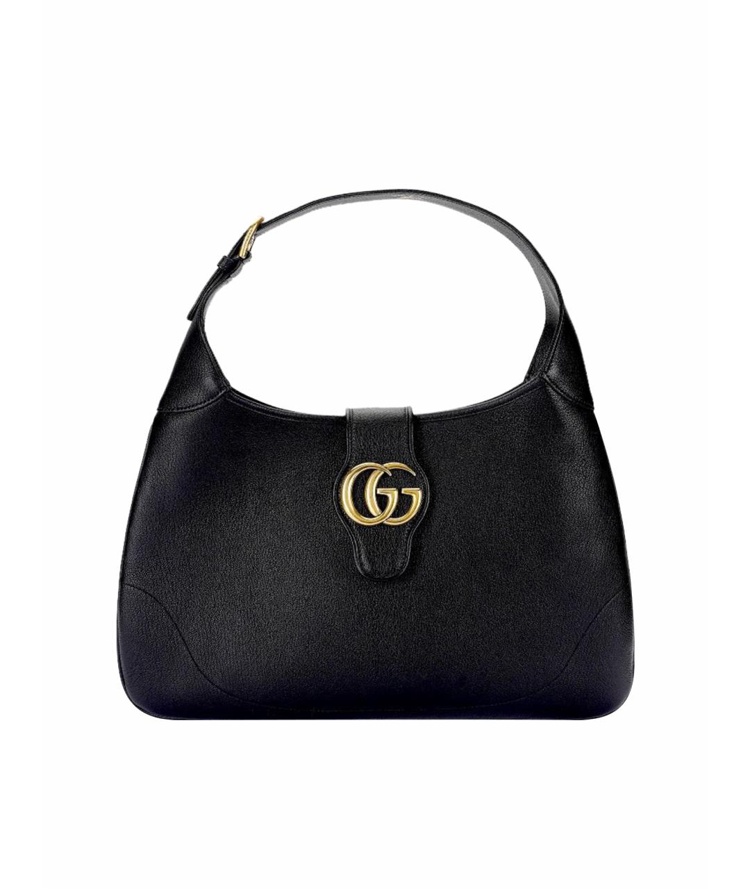 GUCCI Черная кожаная сумка с короткими ручками, фото 1