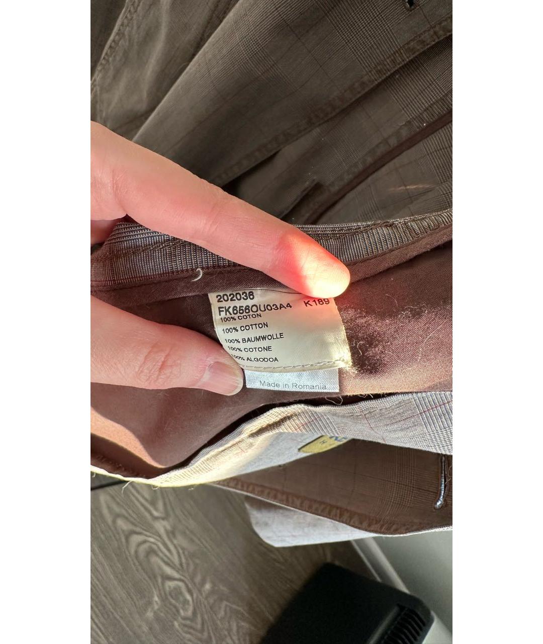 KENZO Коричневый хлопковый тренч / плащ, фото 7